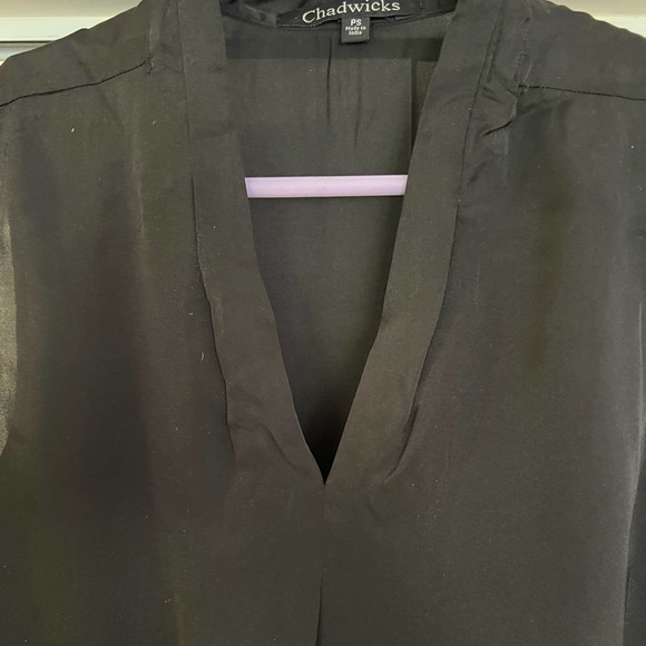 Chadwicks Black Sleeveless Semi-Sheer Blouse Small - Picture 2 of 9
